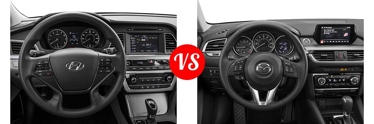 2016 Hyundai Sonata Sedan 2.4L Limited / 2.4L SE vs. 2016 Mazda 6 Sedan i Touring - Dashboard Comparison