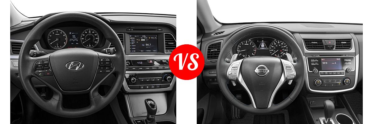 2016 Hyundai Sonata Sedan 2.4L Limited / 2.4L SE vs. 2016 Nissan Altima Sedan 2.5 SR / 3.5 SR - Dashboard Comparison