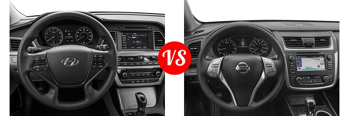2016 Hyundai Sonata Sedan 2.4L Limited / 2.4L SE vs. 2016 Nissan Altima Sedan 2.5 SL / 3.5 SL - Dashboard Comparison