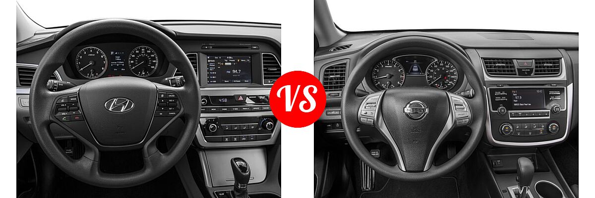 2016 Hyundai Sonata Sedan 2.4L Limited / 2.4L SE vs. 2016 Nissan Altima Sedan 2.5 / 2.5 S / 2.5 SV - Dashboard Comparison