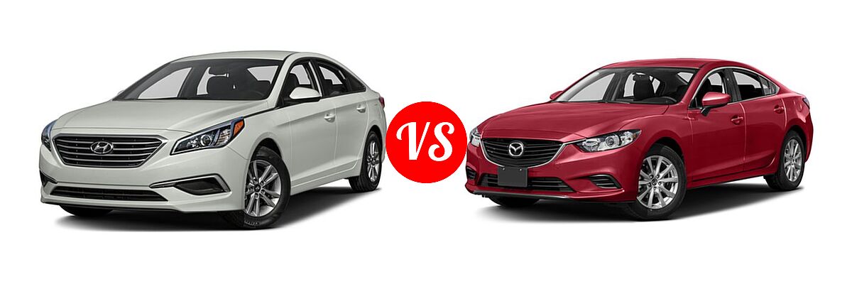 2016 Hyundai Sonata Sedan 2.4L Limited / 2.4L SE vs. 2016 Mazda 6 Sedan i Sport - Front Left Comparison
