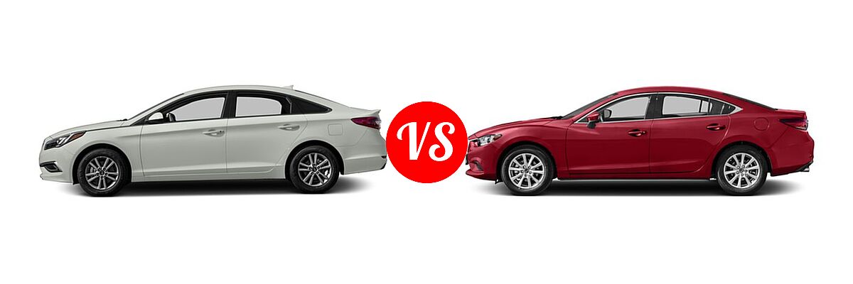 2016 Hyundai Sonata Sedan 2.4L Limited / 2.4L SE vs. 2016 Mazda 6 Sedan i Sport - Side Comparison
