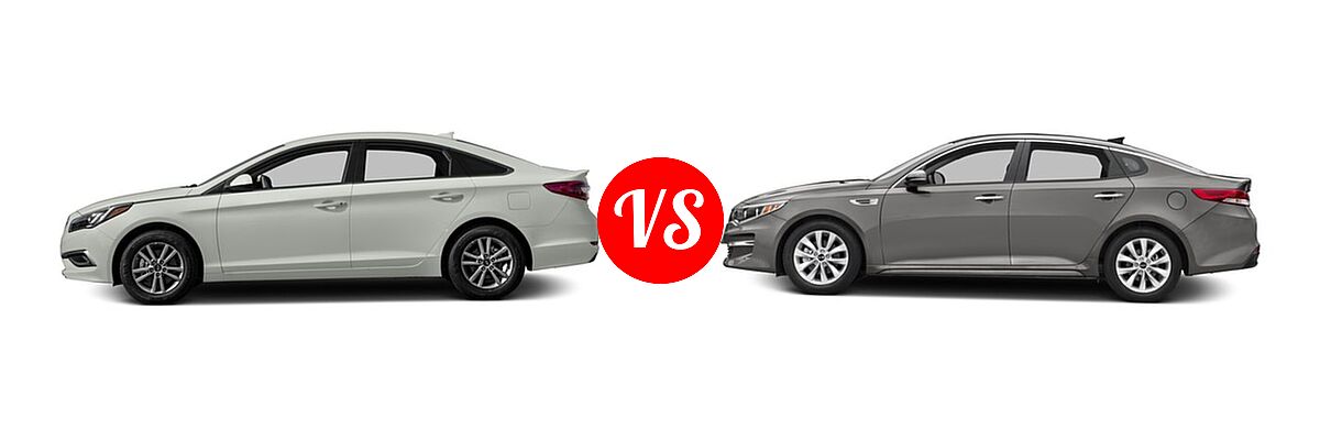 2016 Hyundai Sonata Sedan 2.4L Limited / 2.4L SE vs. 2016 Kia Optima Sedan EX / LX / LX Turbo - Side Comparison