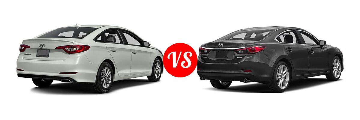 2016 Hyundai Sonata Sedan 2.4L Limited / 2.4L SE vs. 2016 Mazda 6 Sedan i Touring - Rear Right Comparison