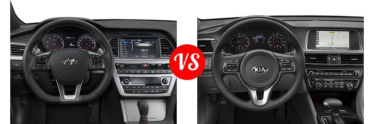 2016 Hyundai Sonata Sedan 2.0T Sport vs. 2016 Kia Optima Sedan EX / LX / LX Turbo - Dashboard Comparison