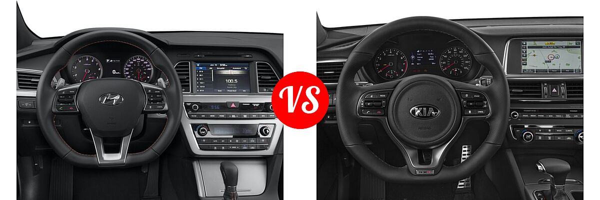 2016 Hyundai Sonata Sedan 2.0T Sport vs. 2016 Kia Optima Sedan SX Turbo / SXL Turbo - Dashboard Comparison