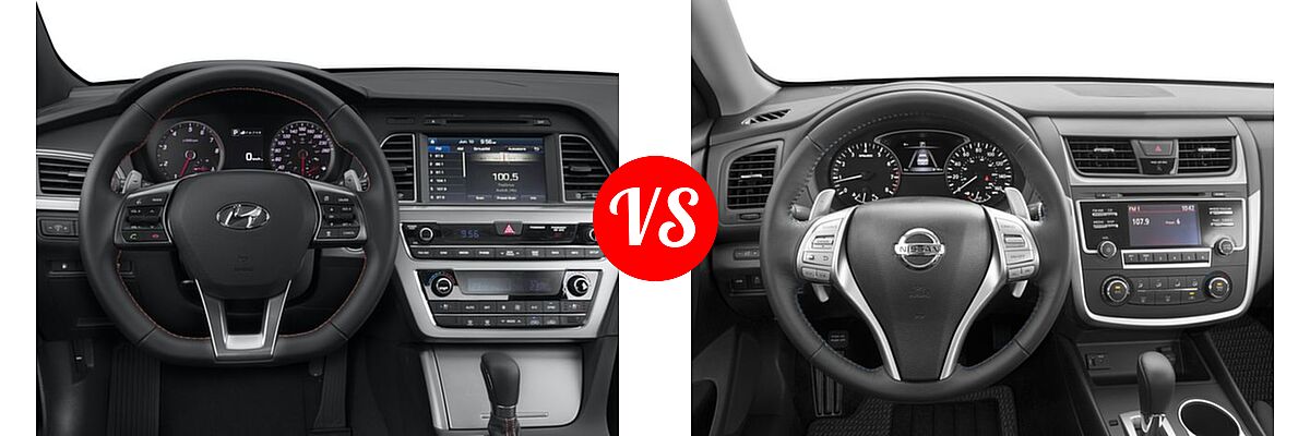 2016 Hyundai Sonata Sedan 2.0T Sport vs. 2016 Nissan Altima Sedan 2.5 SR / 3.5 SR - Dashboard Comparison