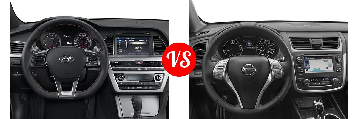 2016 Hyundai Sonata Sedan 2.0T Sport vs. 2016 Nissan Altima Sedan 2.5 SL / 3.5 SL - Dashboard Comparison