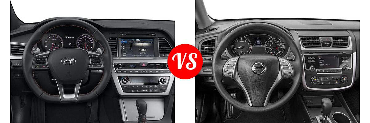 2016 Hyundai Sonata Sedan 2.0T Sport vs. 2016 Nissan Altima Sedan 2.5 / 2.5 S / 2.5 SV - Dashboard Comparison