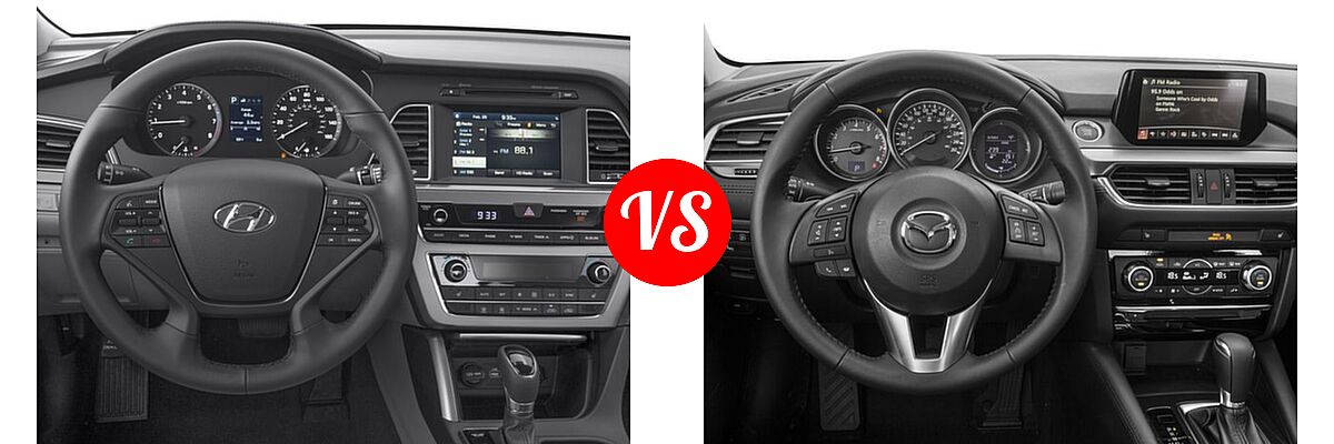 2016 Hyundai Sonata Sedan 2.4L Sport vs. 2016 Mazda 6 Sedan i Sport - Dashboard Comparison