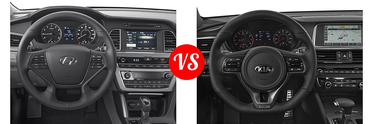 2016 Hyundai Sonata Sedan 2.4L Sport vs. 2016 Kia Optima Sedan SX Turbo / SXL Turbo - Dashboard Comparison