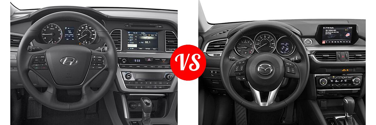 2016 Hyundai Sonata Sedan 2.4L Sport vs. 2016 Mazda 6 Sedan i Touring - Dashboard Comparison