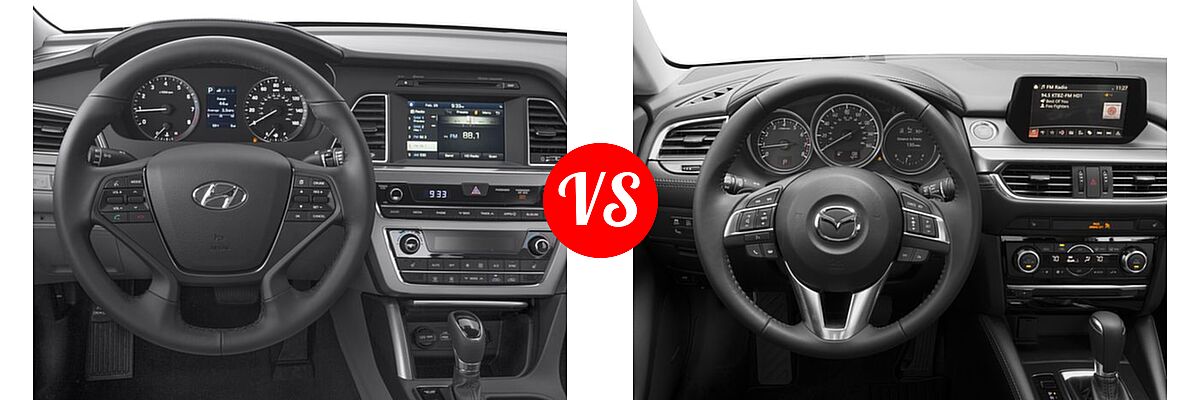 2016 Hyundai Sonata Sedan 2.4L Sport vs. 2016 Mazda 6 Sedan i Grand Touring - Dashboard Comparison