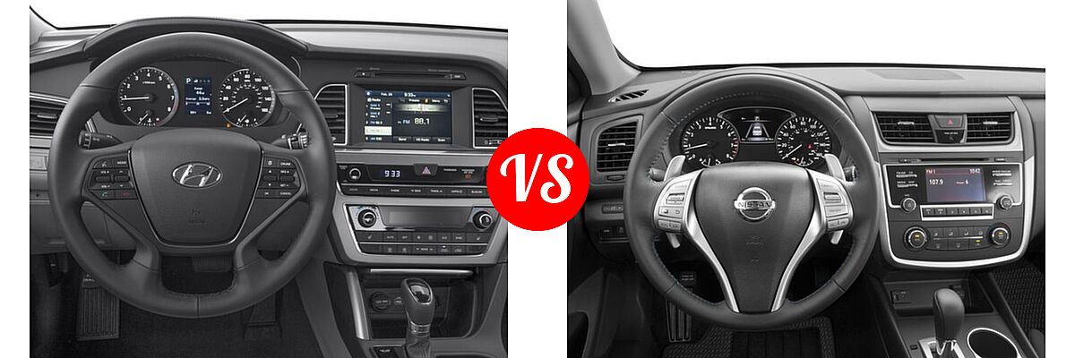 2016 Hyundai Sonata Sedan 2.4L Sport vs. 2016 Nissan Altima Sedan 2.5 SR / 3.5 SR - Dashboard Comparison