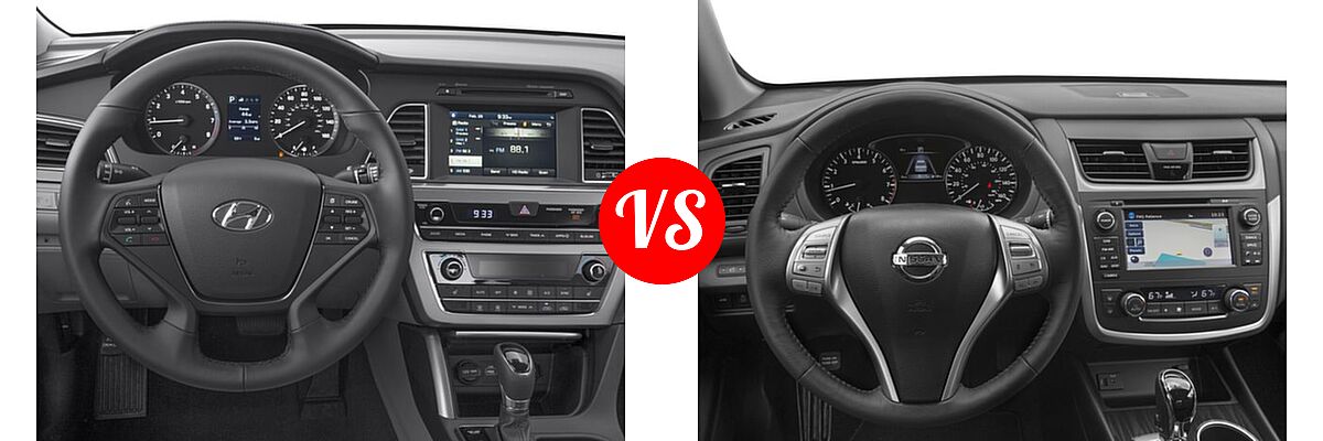 2016 Hyundai Sonata Sedan 2.4L Sport vs. 2016 Nissan Altima Sedan 2.5 SL / 3.5 SL - Dashboard Comparison