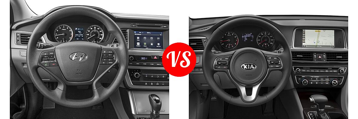 2016 Hyundai Sonata Sedan 1.6T Eco vs. 2016 Kia Optima Sedan EX / LX / LX Turbo - Dashboard Comparison