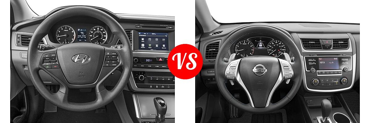 2016 Hyundai Sonata Sedan 1.6T Eco vs. 2016 Nissan Altima Sedan 2.5 SR / 3.5 SR - Dashboard Comparison