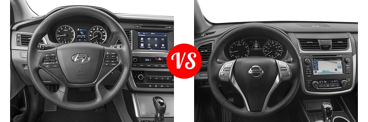 2016 Hyundai Sonata Sedan 1.6T Eco vs. 2016 Nissan Altima Sedan 2.5 SL / 3.5 SL - Dashboard Comparison
