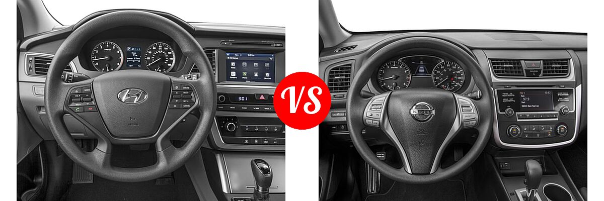 2016 Hyundai Sonata Sedan 1.6T Eco vs. 2016 Nissan Altima Sedan 2.5 / 2.5 S / 2.5 SV - Dashboard Comparison