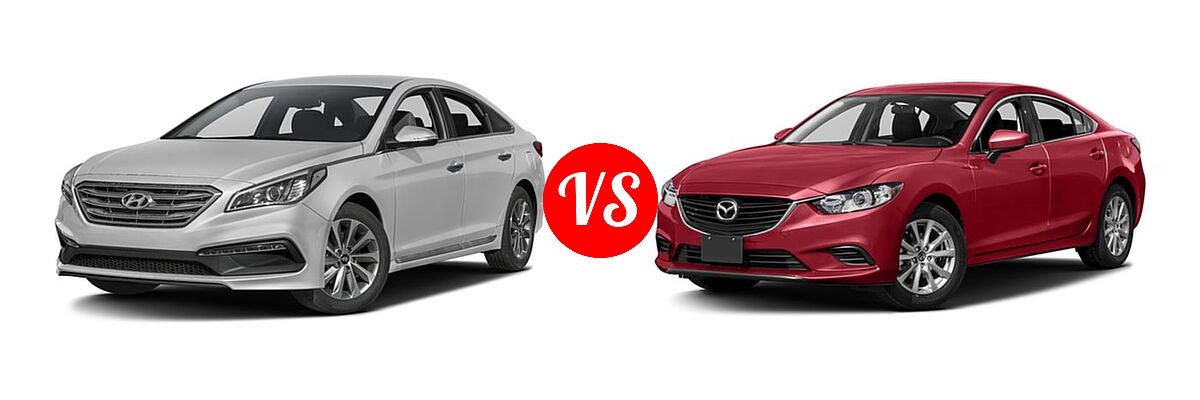 2016 Hyundai Sonata Sedan 2.4L Sport vs. 2016 Mazda 6 Sedan i Sport - Front Left Comparison