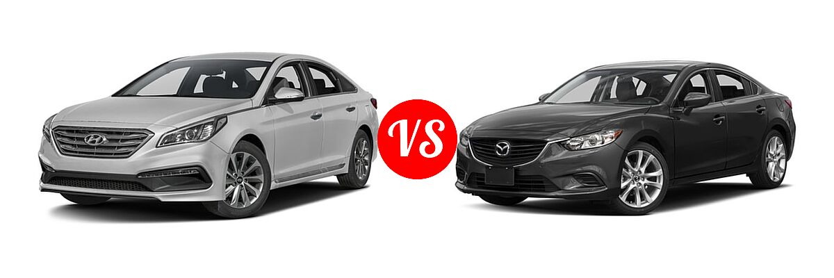 2016 Hyundai Sonata Sedan 2.4L Sport vs. 2016 Mazda 6 Sedan i Touring - Front Left Comparison
