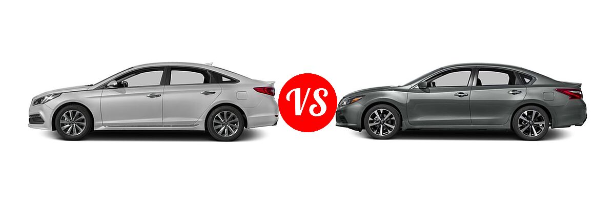 2016 Hyundai Sonata Sedan 2.4L Sport vs. 2016 Nissan Altima Sedan 2.5 SR / 3.5 SR - Side Comparison
