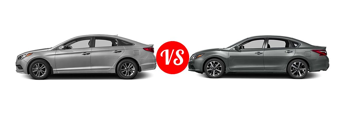 2016 Hyundai Sonata Sedan 1.6T Eco vs. 2016 Nissan Altima Sedan 2.5 SR / 3.5 SR - Side Comparison