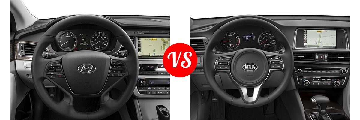 2016 Hyundai Sonata Sedan 2.0T Limited vs. 2016 Kia Optima Sedan EX / LX / LX Turbo - Dashboard Comparison