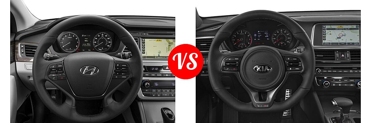 2016 Hyundai Sonata Sedan 2.0T Limited vs. 2016 Kia Optima Sedan SX Turbo / SXL Turbo - Dashboard Comparison