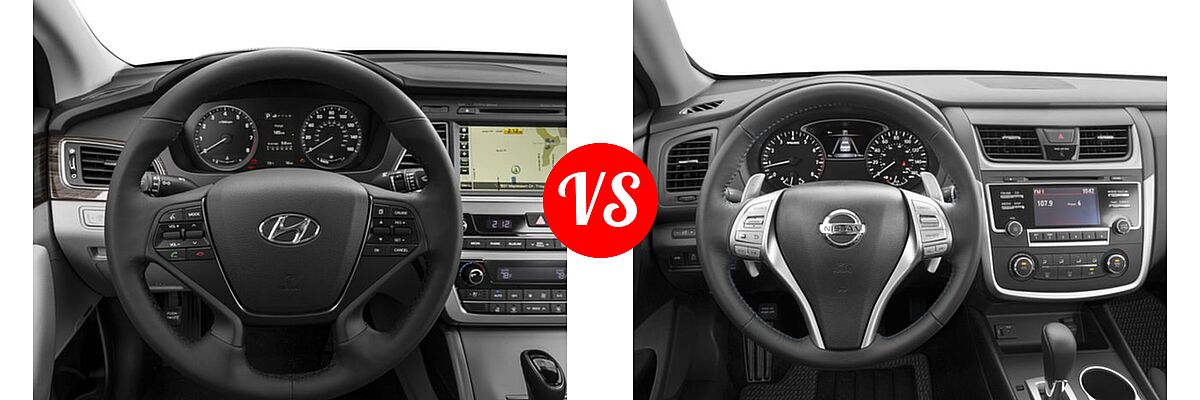 2016 Hyundai Sonata Sedan 2.0T Limited vs. 2016 Nissan Altima Sedan 2.5 SR / 3.5 SR - Dashboard Comparison