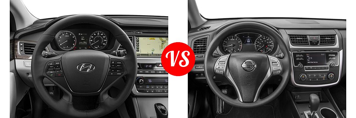 2016 Hyundai Sonata Sedan 2.0T Limited vs. 2016 Nissan Altima Sedan 2.5 / 2.5 S / 2.5 SV - Dashboard Comparison