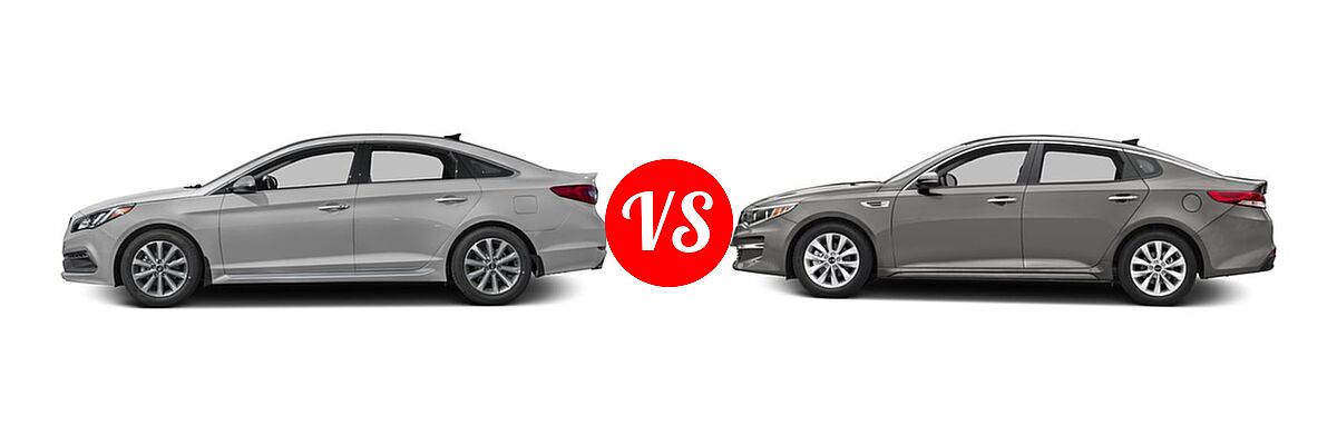 2016 Hyundai Sonata Sedan 2.0T Limited vs. 2016 Kia Optima Sedan EX / LX / LX Turbo - Side Comparison