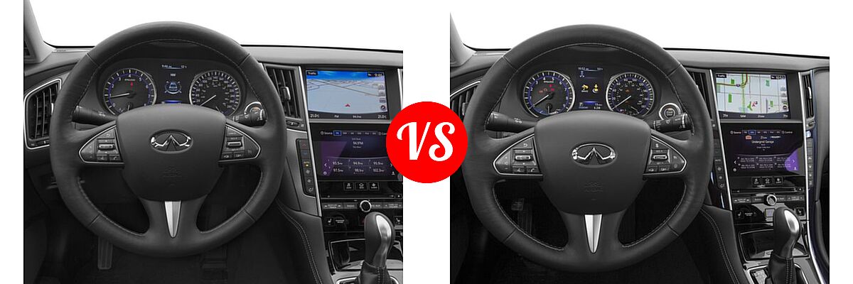 2016 Infiniti Q50 Sedan 2.0t Premium / 3.0t Premium vs. 2016 Infiniti Q50 Sedan Hybrid Hybrid - Dashboard Comparison