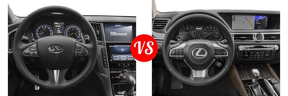 2016 Infiniti Q50 Red Sport 400 Sedan 3.0t Red Sport 400 vs. 2016 Lexus GS 350 Sedan 4dr Sdn AWD / 4dr Sdn RWD - Dashboard Comparison