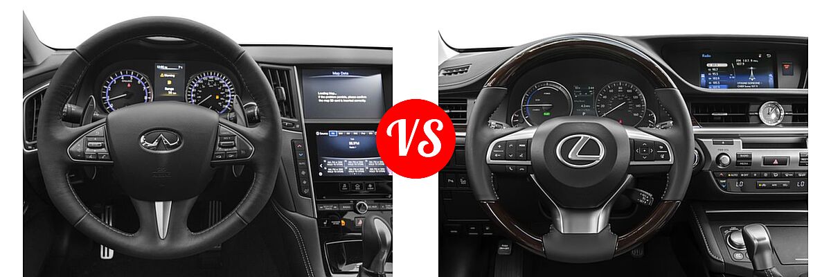 2016 Infiniti Q50 Sedan 3.0t Sport vs. 2016 Lexus ES 300h Sedan Hybrid - Dashboard Comparison