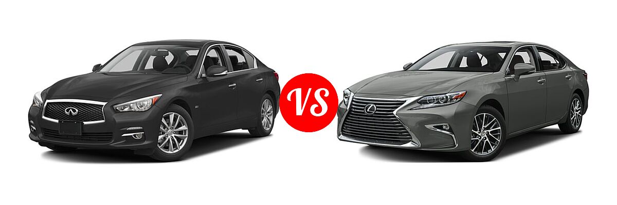 2016 Infiniti Q50 Sedan 2.0t Premium / 3.0t Premium vs. 2016 Lexus ES 350 Sedan 4dr Sdn - Front Left Comparison