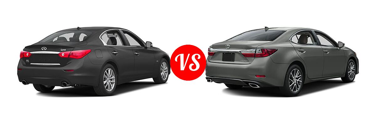 2016 Infiniti Q50 Sedan 2.0t Premium / 3.0t Premium vs. 2016 Lexus ES 350 Sedan 4dr Sdn - Rear Right Comparison