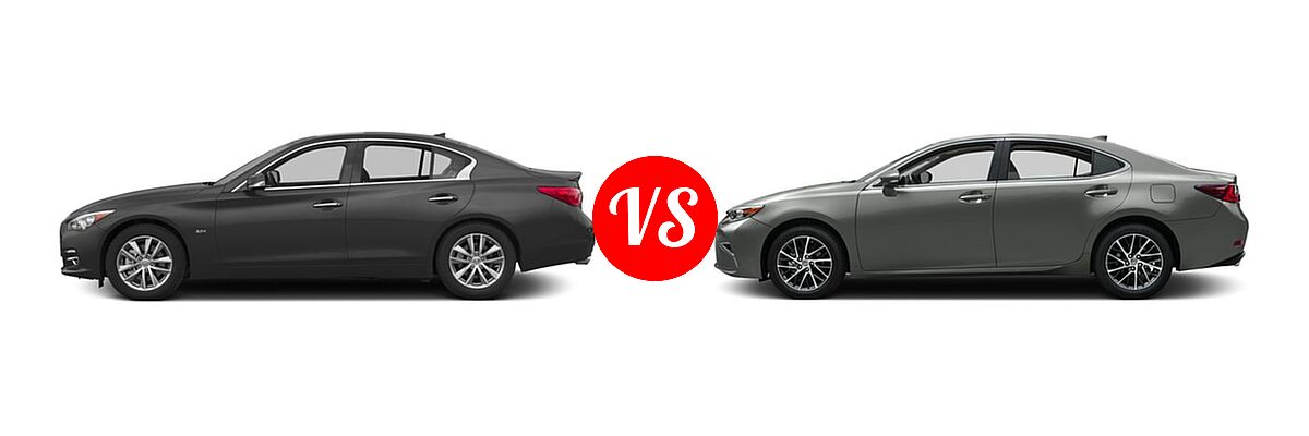 2016 Infiniti Q50 Sedan 2.0t Premium / 3.0t Premium vs. 2016 Lexus ES 350 Sedan 4dr Sdn - Side Comparison