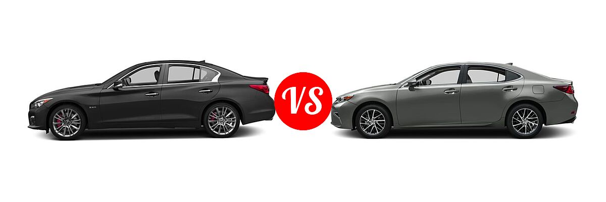 2016 Infiniti Q50 Sedan 3.0t Sport vs. 2016 Lexus ES 350 Sedan 4dr Sdn - Side Comparison