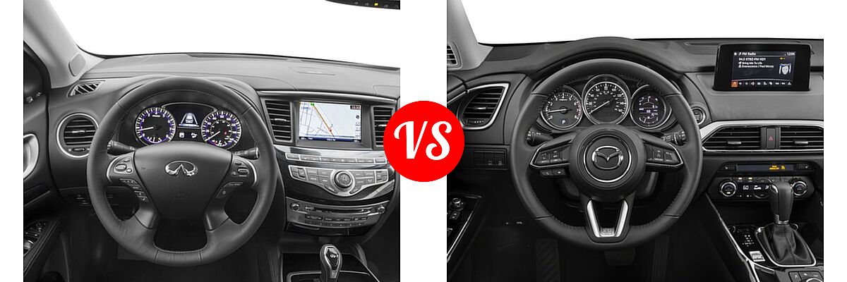 2016 Infiniti QX60 SUV AWD 4dr / FWD 4dr vs. 2016 Mazda CX-9 SUV Sport - Dashboard Comparison