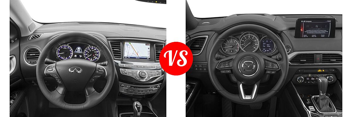 2016 Infiniti QX60 SUV AWD 4dr / FWD 4dr vs. 2016 Mazda CX-9 SUV Grand Touring - Dashboard Comparison