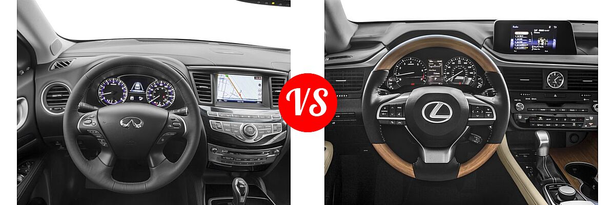 2016 Infiniti QX60 SUV AWD 4dr / FWD 4dr vs. 2016 Lexus RX 350 SUV AWD 4dr / FWD 4dr - Dashboard Comparison