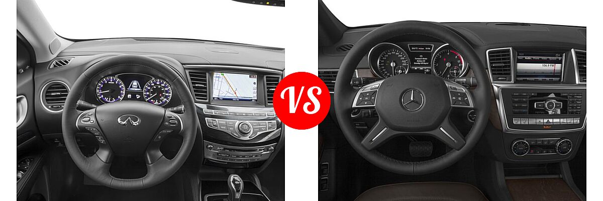 2016 Infiniti QX60 SUV AWD 4dr / FWD 4dr vs. 2016 Mercedes-Benz GL-Class SUV Diesel GL 350 BlueTEC - Dashboard Comparison