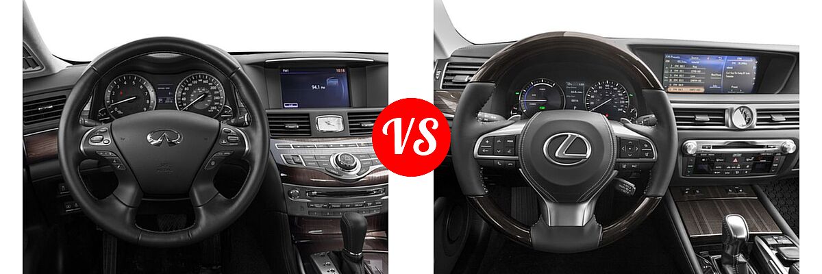 2016 Infiniti Q70 Sedan 4dr Sdn V6 AWD / 4dr Sdn V8 RWD vs. 2016 Lexus GS 450h Sedan Hybrid - Dashboard Comparison