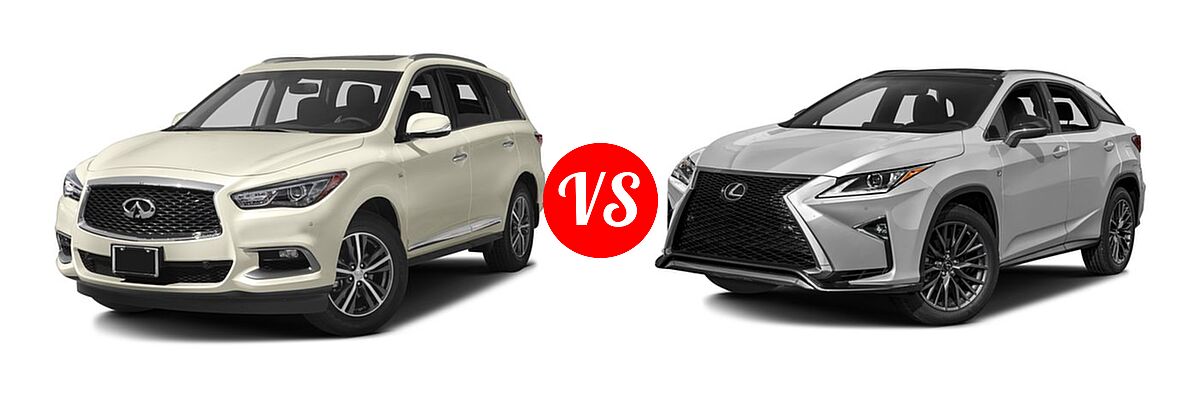 2016 Infiniti QX60 SUV AWD 4dr / FWD 4dr vs. 2016 Lexus RX 350 SUV F Sport - Front Left Comparison