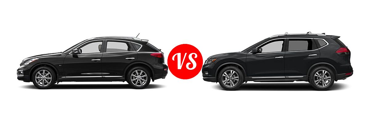2016 Infiniti QX50 SUV AWD 4dr / RWD 4dr vs. 2018 Nissan Rogue SUV SL - Side Comparison