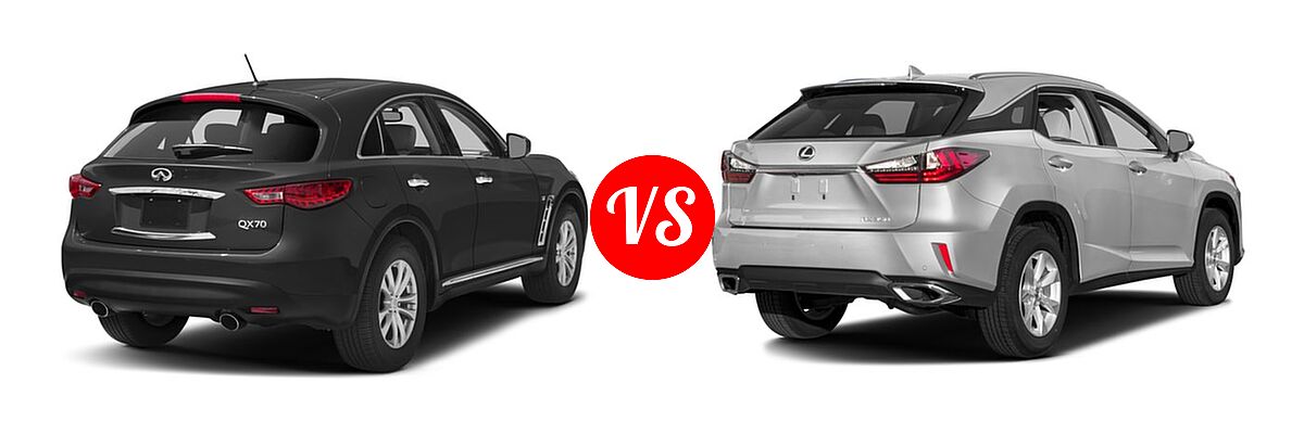 2016 Infiniti QX70 SUV AWD 4dr / RWD 4dr vs. 2016 Lexus RX 350 SUV AWD 4dr / FWD 4dr - Rear Right Comparison