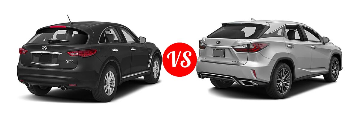2016 Infiniti QX70 SUV AWD 4dr / RWD 4dr vs. 2016 Lexus RX 350 SUV F Sport - Rear Right Comparison