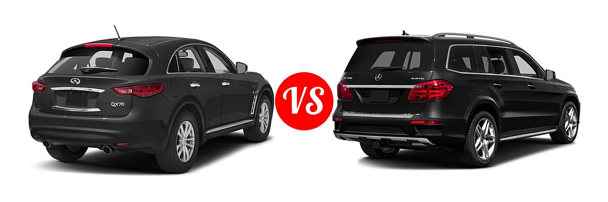 2016 Infiniti QX70 SUV AWD 4dr / RWD 4dr vs. 2016 Mercedes-Benz GL-Class SUV Diesel GL 350 BlueTEC - Rear Right Comparison