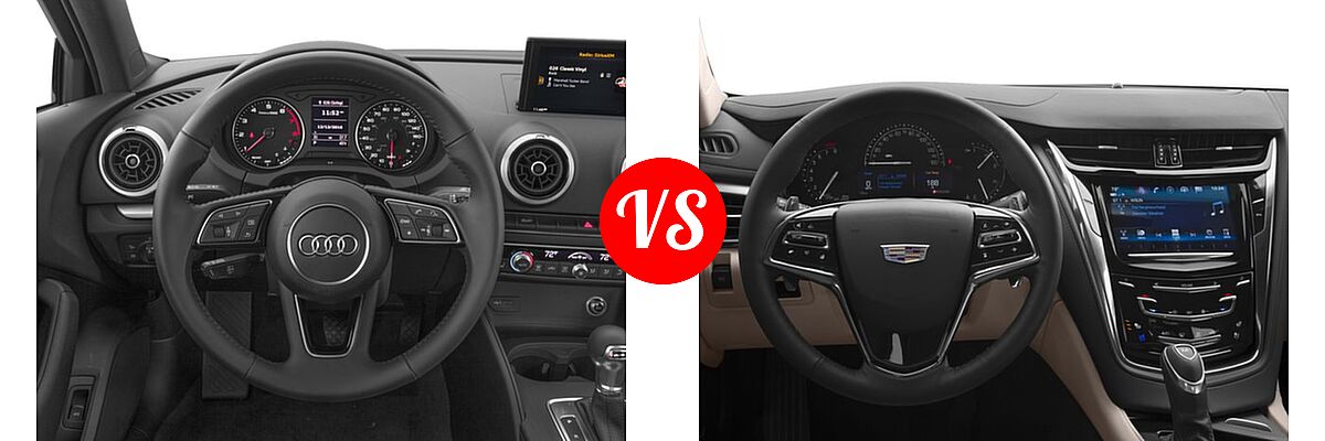 2017 Audi A3 Sedan Premium / Premium Plus / Prestige vs. 2017 Cadillac CTS V-Sport Sedan V-Sport RWD - Dashboard Comparison